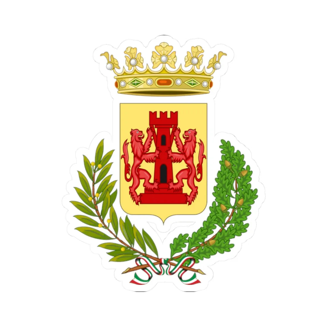 Bassano del Grappa-Stemma (Italy) (Coat of Arms) STICKER Vinyl Kiss-Cut Decal 2 Inch White - The Sticker Space