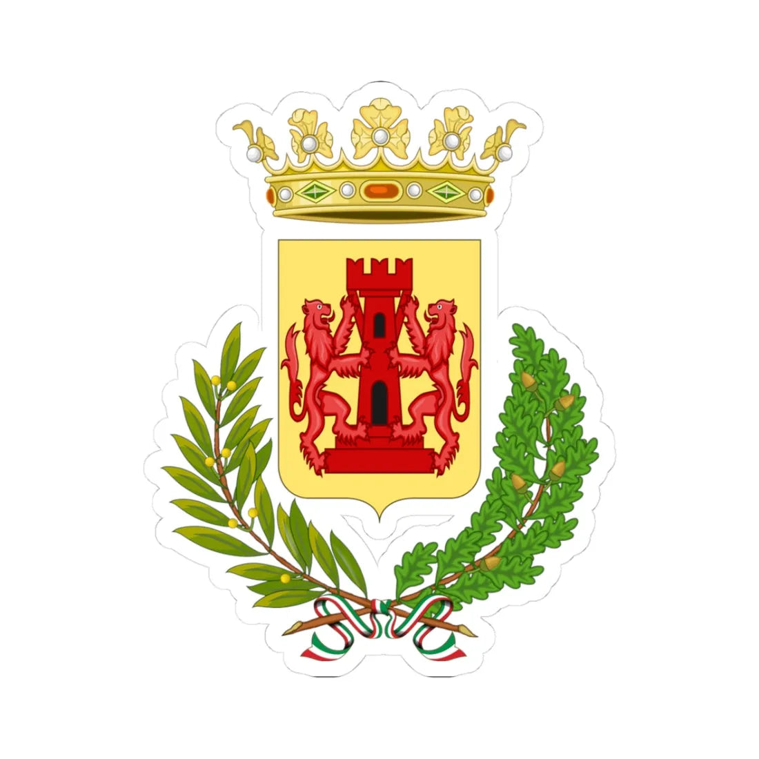 Bassano del Grappa-Stemma (Italy) (Coat of Arms) STICKER Vinyl Kiss-Cut Decal 3 Inch White - The Sticker Space