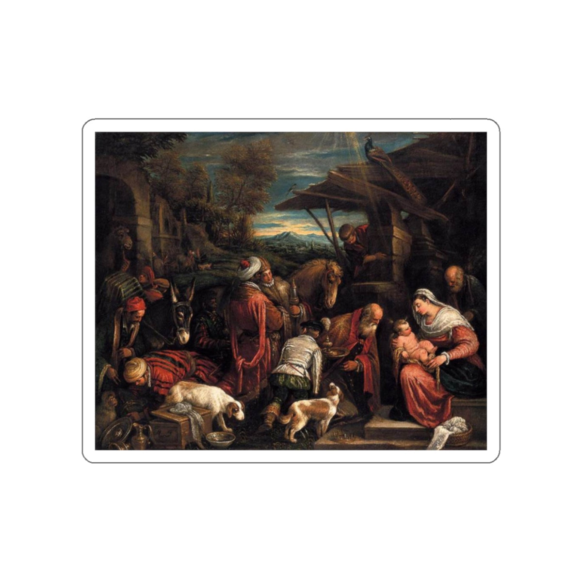 BASSANO, Francesco - Adoration of the Magi (Artwork) STICKER Vinyl Die-Cut Decal-White-The Sticker Space