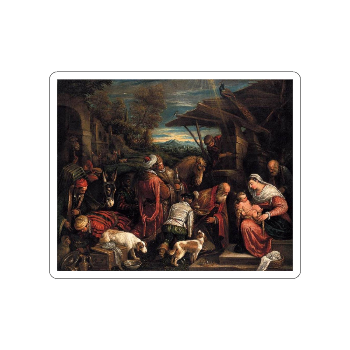 BASSANO, Francesco - Adoration of the Magi (Artwork) STICKER Vinyl Die-Cut Decal-White-The Sticker Space