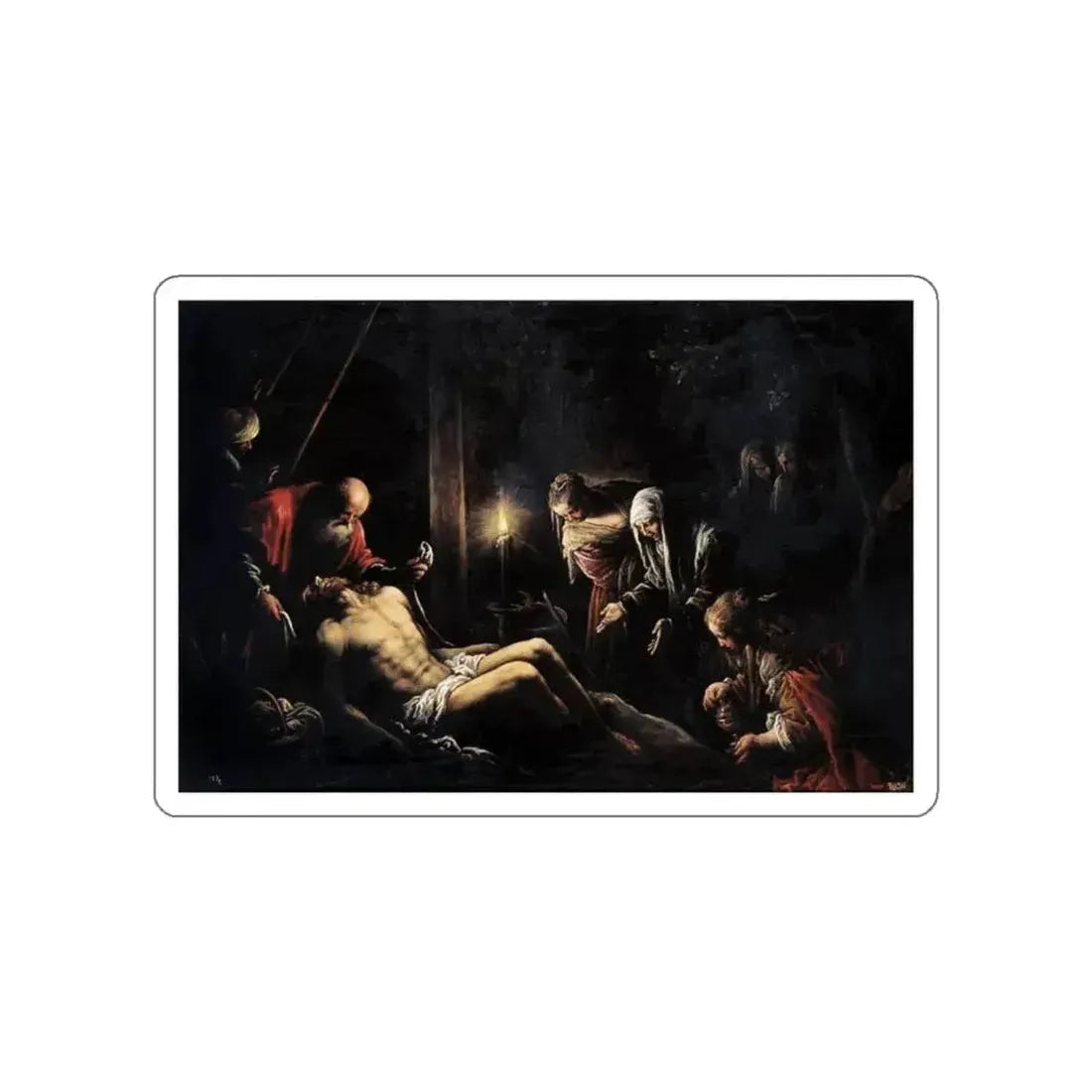 BASSANO, Francesco - Lamentation over the Dead Christ (Artwork) STICKER Vinyl Die-Cut Decal White Die-Cut 4 Inch - The Sticker Space