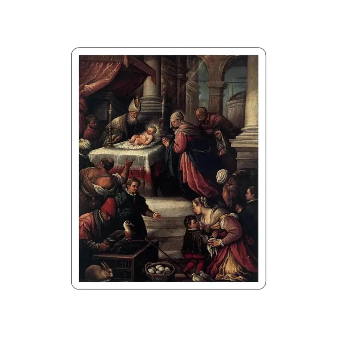 BASSANO, Francesco - The Presentation of Christ in the Temple (Artwork) STICKER Vinyl Die-Cut Decal White Die-Cut 6 Inch - The Sticker Space