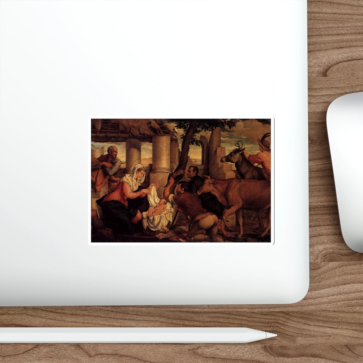 BASSANO, Jacopo - Adoration of the Shepherds1 (Artwork) STICKER Vinyl Die-Cut Decal-The Sticker Space