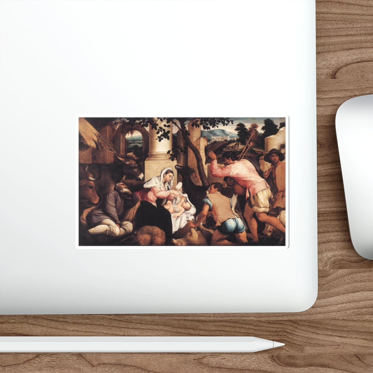 BASSANO, Jacopo - Adoration of the Shepherds2 (Artwork) STICKER Vinyl Die-Cut Decal-The Sticker Space