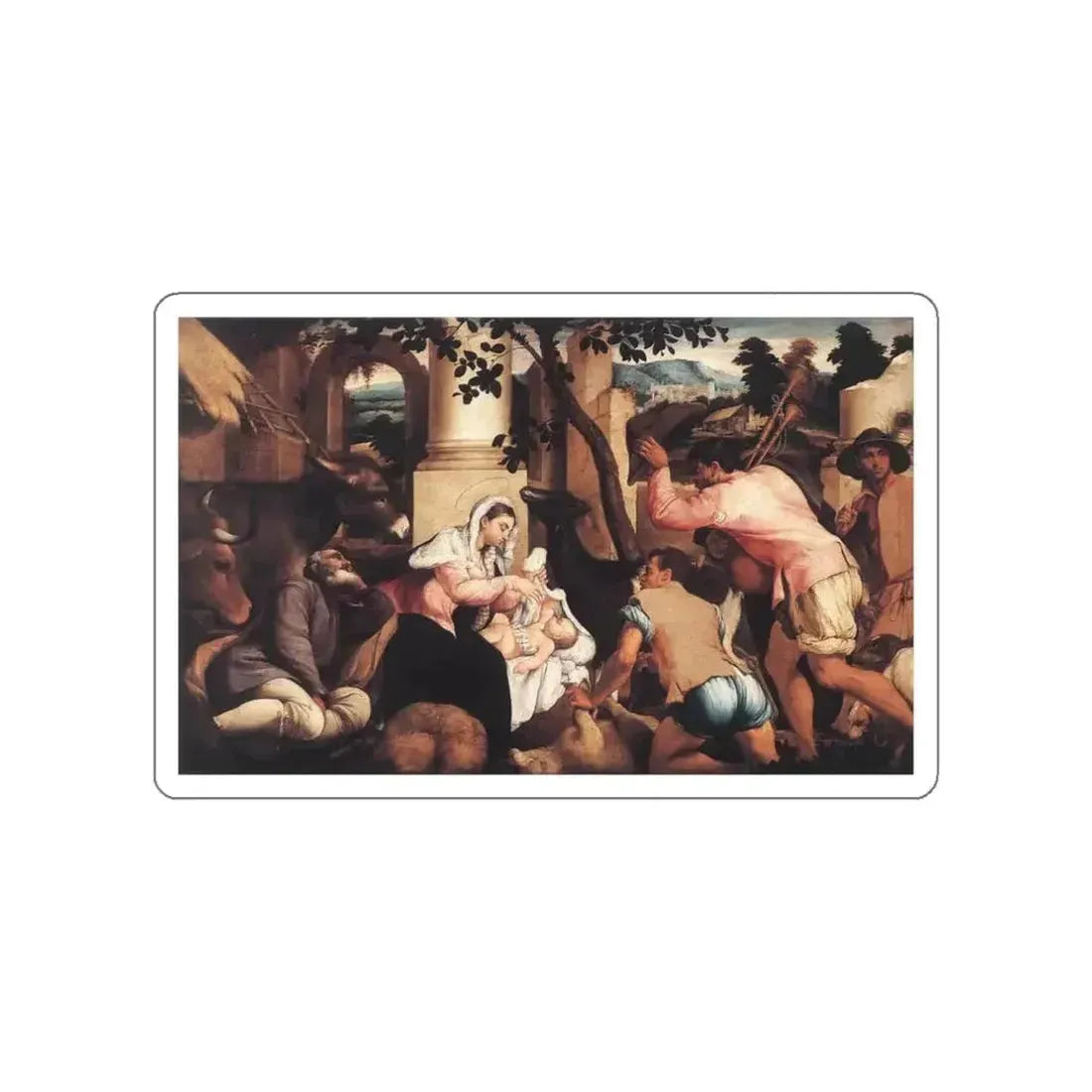 BASSANO, Jacopo - Adoration of the Shepherds2 (Artwork) STICKER Vinyl Die-Cut Decal - The Sticker Space