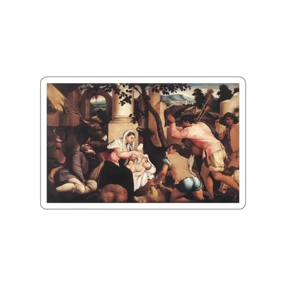 BASSANO, Jacopo - Adoration of the Shepherds2 (Artwork) STICKER Vinyl Die-Cut Decal - The Sticker Space