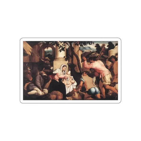 BASSANO, Jacopo - Adoration of the Shepherds2 (Artwork) STICKER Vinyl Die-Cut Decal White Die-Cut 2 Inch - The Sticker Space
