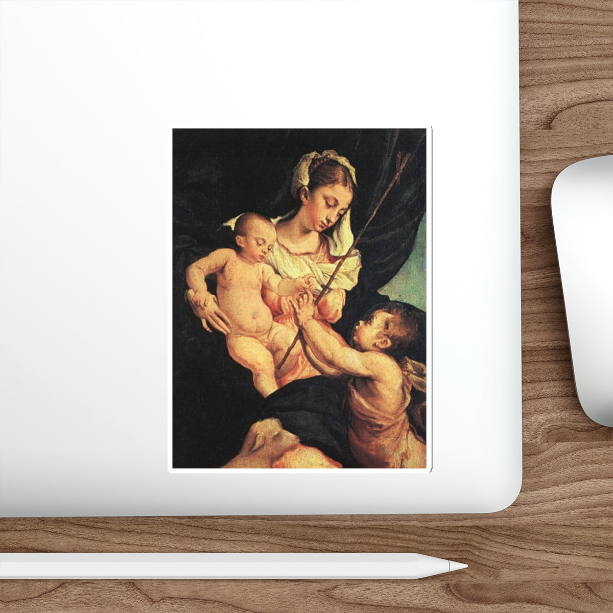 BASSANO, Jacopo - Madonna and Child with Saint John the Baptist (Artwork) STICKER Vinyl Die-Cut Decal-The Sticker Space