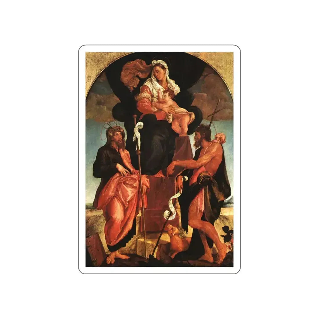 BASSANO, Jacopo - Madonna and Child with Saints (Artwork) STICKER Vinyl Die-Cut Decal White Die-Cut 6 Inch - The Sticker Space
