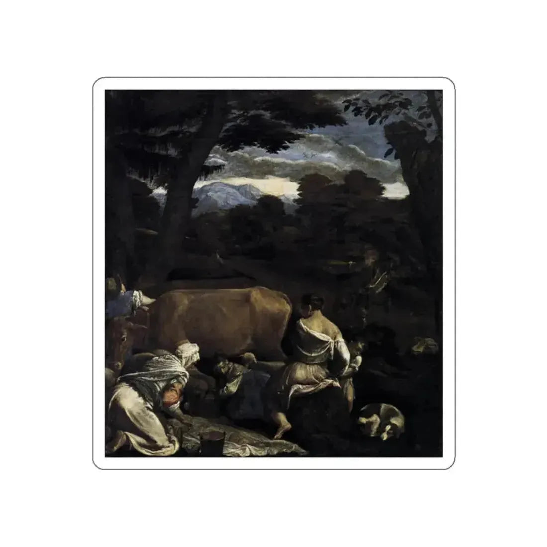 BASSANO, Jacopo - Pastoral Scene (Artwork) STICKER Vinyl Die-Cut Decal White Die-Cut 2 Inch - The Sticker Space