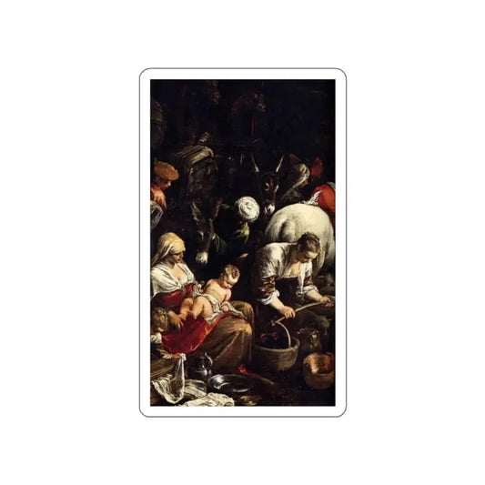 BASSANO, Jacopo - Return of Jacob with His Family (detail)1 (Artwork) STICKER Vinyl Die-Cut Decal White Die-Cut 2 Inch - The Sticker Space