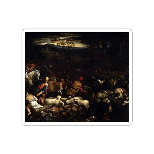 BASSANO, Jacopo - Return of Jacob with His Family (detail) (Artwork) STICKER Vinyl Die-Cut Decal White Die-Cut 2 Inch - The Sticker Space