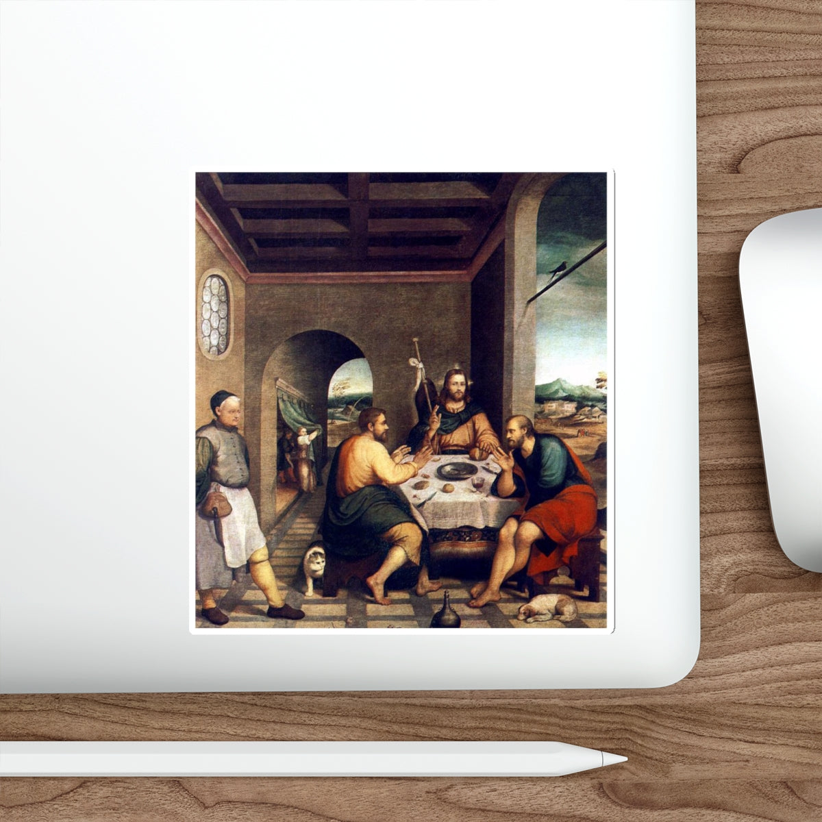 BASSANO, Jacopo - Supper at Emmaus (Artwork) STICKER Vinyl Die-Cut Decal-The Sticker Space