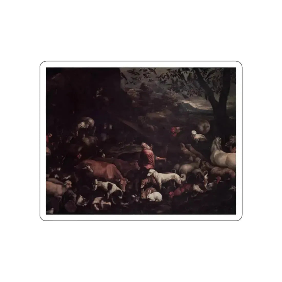 BASSANO, Jacopo - The Animals Entering Noah' Ark (Artwork) STICKER Vinyl Die-Cut Decal White Die-Cut 2 Inch - The Sticker Space