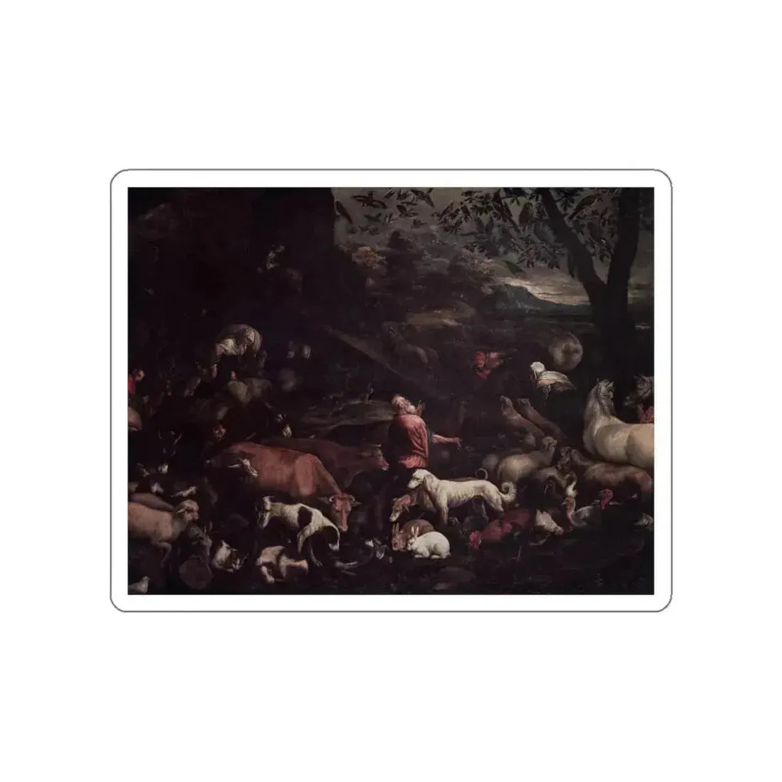 BASSANO, Jacopo - The Animals Entering Noah' Ark (Artwork) STICKER Vinyl Die-Cut Decal White Die-Cut 3 Inch - The Sticker Space