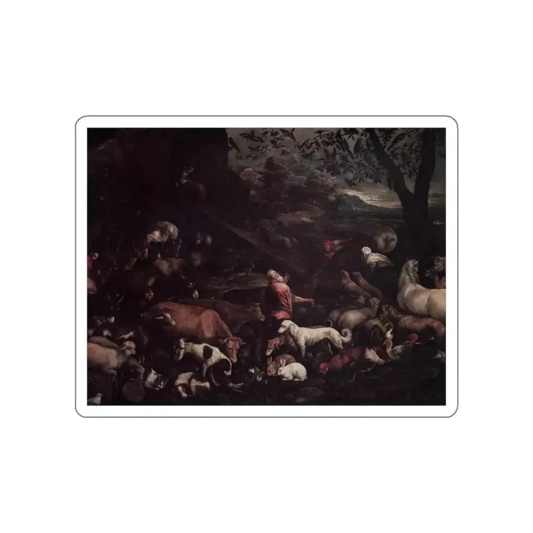 BASSANO, Jacopo - The Animals Entering Noah' Ark (Artwork) STICKER Vinyl Die-Cut Decal White Die-Cut 4 Inch - The Sticker Space