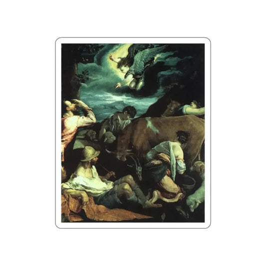 BASSANO, Jacopo - The Annunciation to the Shepherds (Artwork) STICKER Vinyl Die-Cut Decal White Die-Cut 2 Inch - The Sticker Space