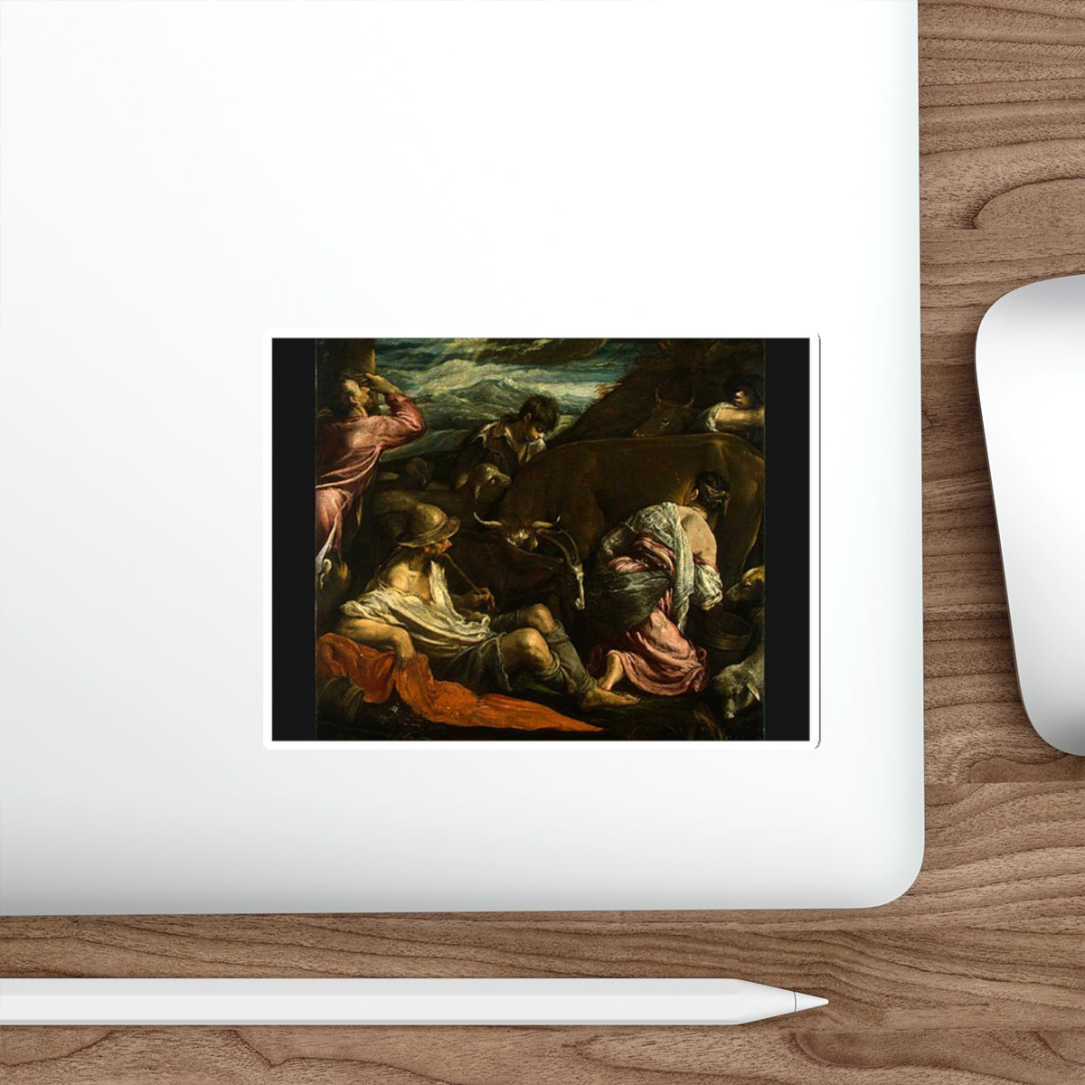 BASSANO, Jacopo - The Annunciation to the Shepherds (detail 1) (Artwork) STICKER Vinyl Die-Cut Decal-The Sticker Space