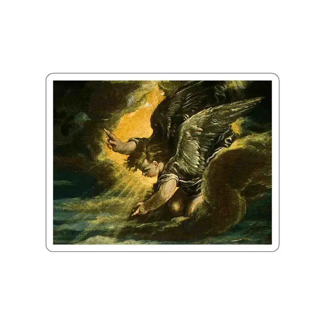 BASSANO, Jacopo - The Annunciation to the Shepherds (detail 2) (Artwork) STICKER Vinyl Die-Cut Decal White Die-Cut 4 Inch - The Sticker Space