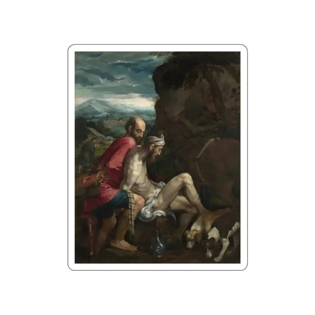 BASSANO, Jacopo - The Good Samaritan (Artwork) STICKER Vinyl Die-Cut Decal White Die-Cut 6 Inch - The Sticker Space