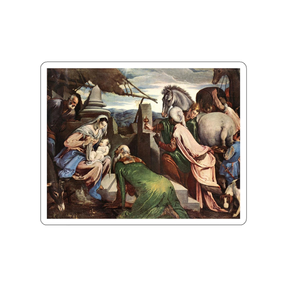 BASSANO, Jacopo - The Three Magi (Artwork) STICKER Vinyl Die-Cut Decal-White-The Sticker Space