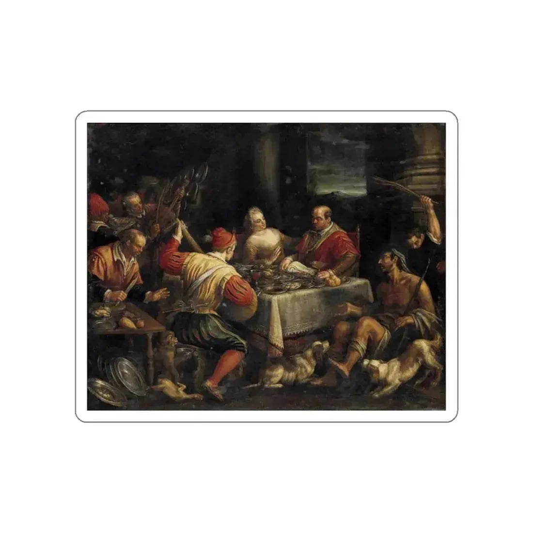BASSANO, Leandro - Banquet Scene (Artwork) STICKER Vinyl Die-Cut Decal White Die-Cut 4 Inch - The Sticker Space