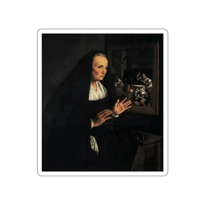 BASSANO, Leandro - Portrait of a Widow at her Devotions (Artwork) STICKER Vinyl Die-Cut Decal White Die-Cut 3 Inch - The Sticker Space