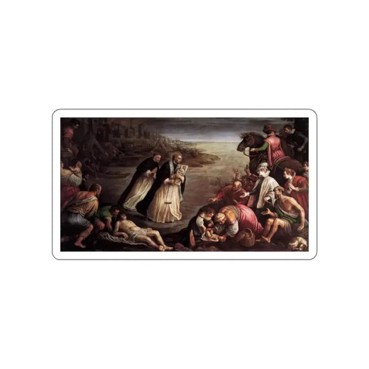 BASSANO, Leandro - St Giacinto Walking on the Water of the River Dnieper (Artwork) STICKER Vinyl Die-Cut Decal White Die-Cut 2 Inch - The Sticker Space