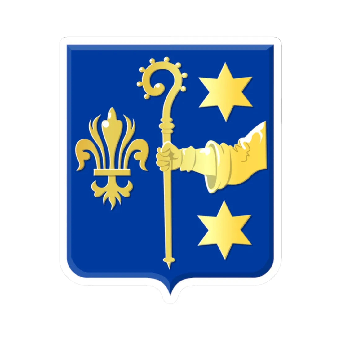 Bassenge wapen (Belgium) (Coat of Arms) STICKER Vinyl Kiss-Cut Decal 2 Inch White - The Sticker Space