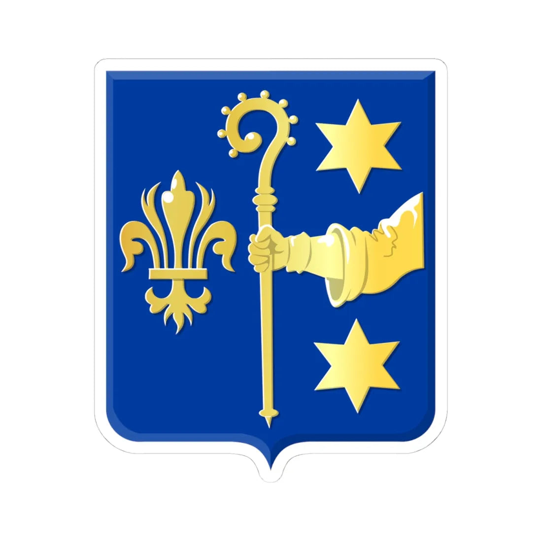 Bassenge wapen (Belgium) (Coat of Arms) STICKER Vinyl Kiss-Cut Decal 4 Inch White - The Sticker Space