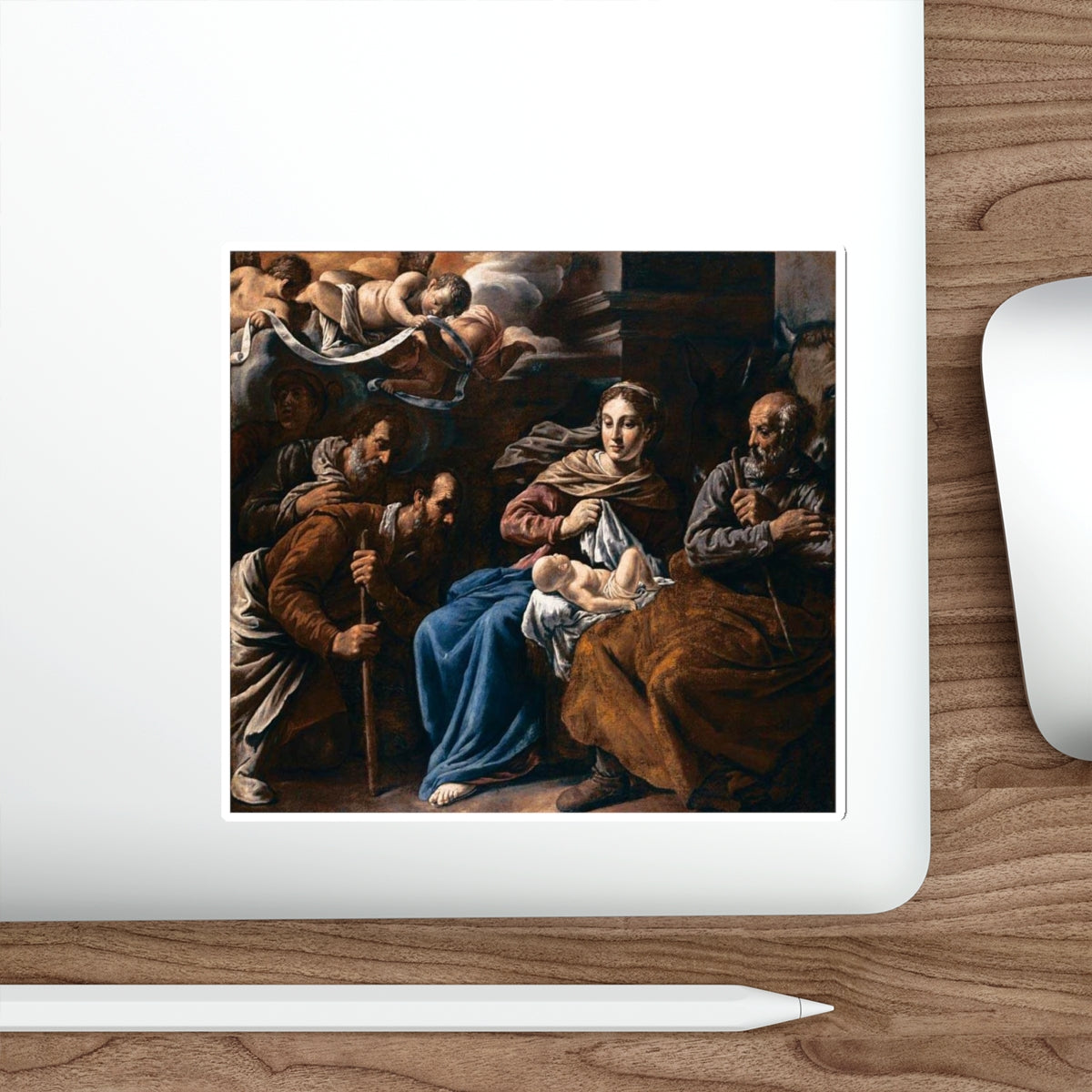 BASSETTI, Marcantonio - Adoration of the Shepherds (Artwork) STICKER Vinyl Die-Cut Decal-The Sticker Space