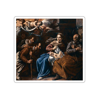 BASSETTI, Marcantonio - Adoration of the Shepherds (Artwork) STICKER Vinyl Die-Cut Decal-White-The Sticker Space