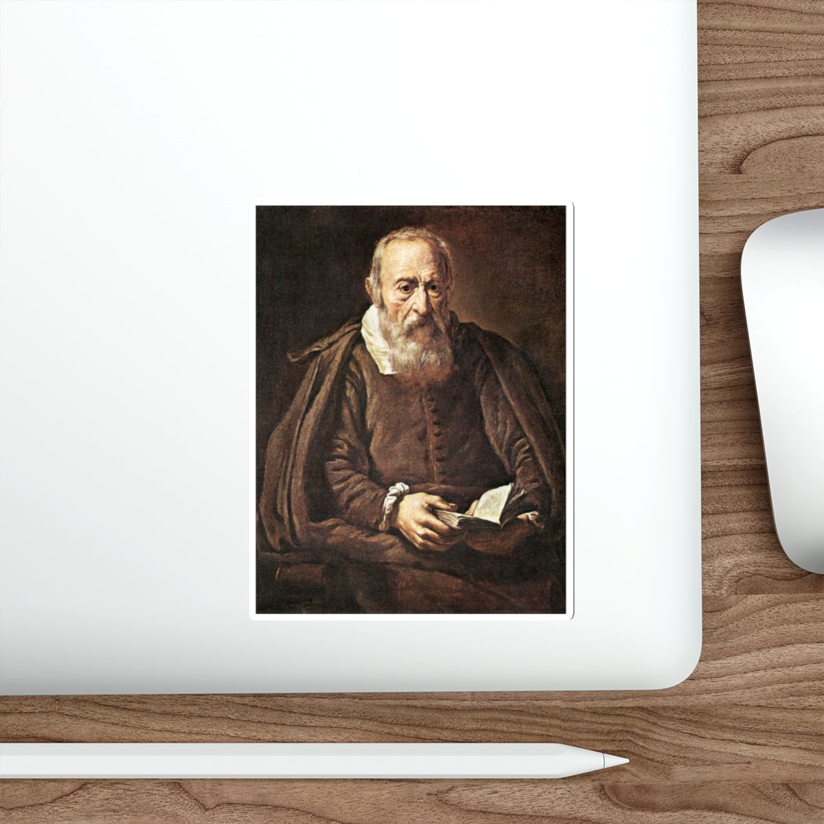 BASSETTI, Marcantonio - Portrait of an Old Man with Book (Artwork) STICKER Vinyl Die-Cut Decal-The Sticker Space