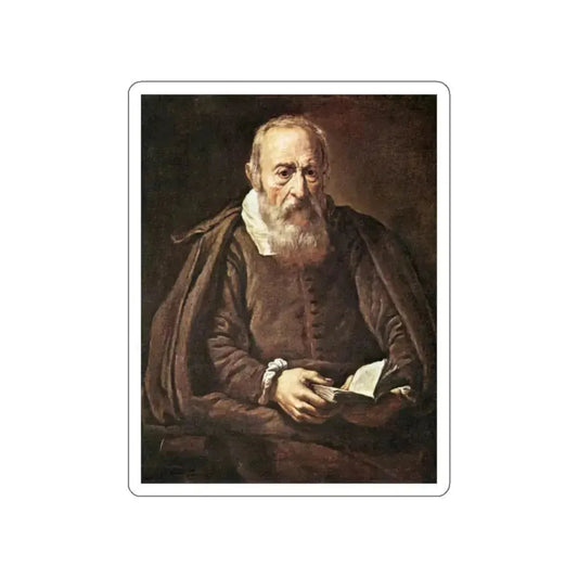 BASSETTI, Marcantonio - Portrait of an Old Man with Book (Artwork) STICKER Vinyl Die-Cut Decal White Die-Cut 2 Inch - The Sticker Space