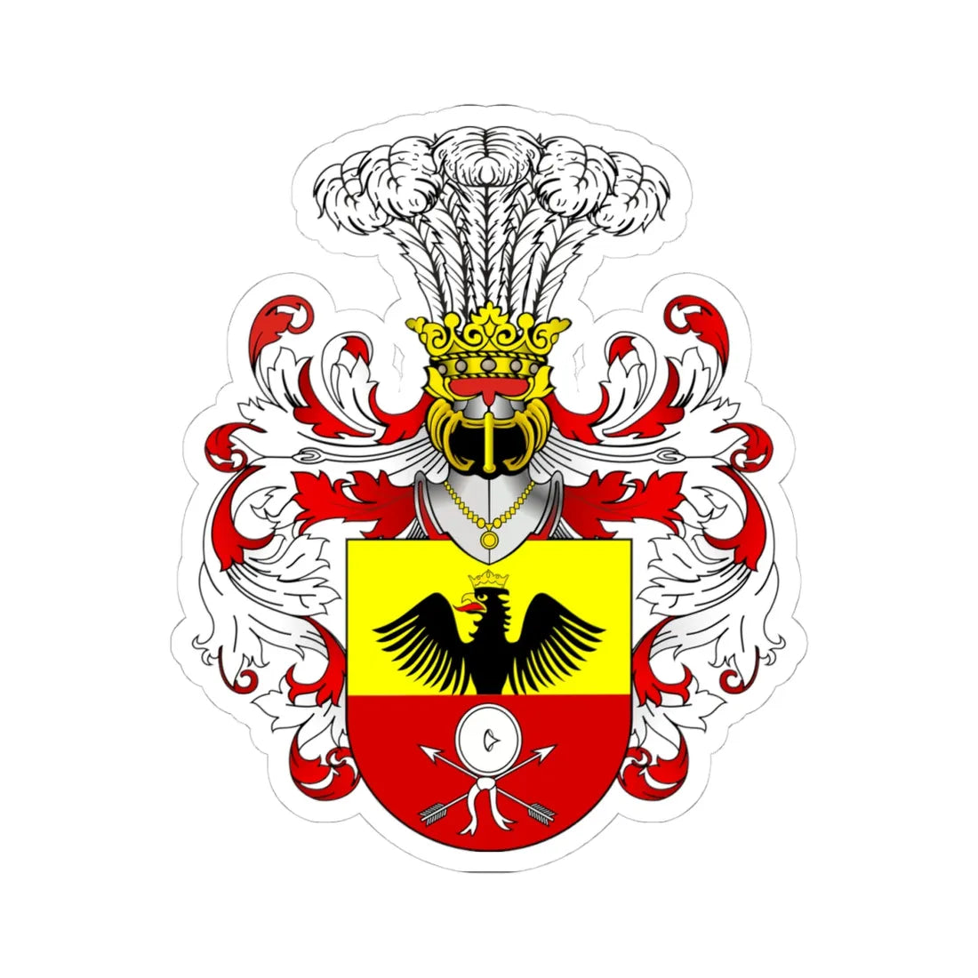 Bastian COA (Poland) (Coat of Arms) STICKER Vinyl Kiss-Cut Decal 4 Inch White - The Sticker Space