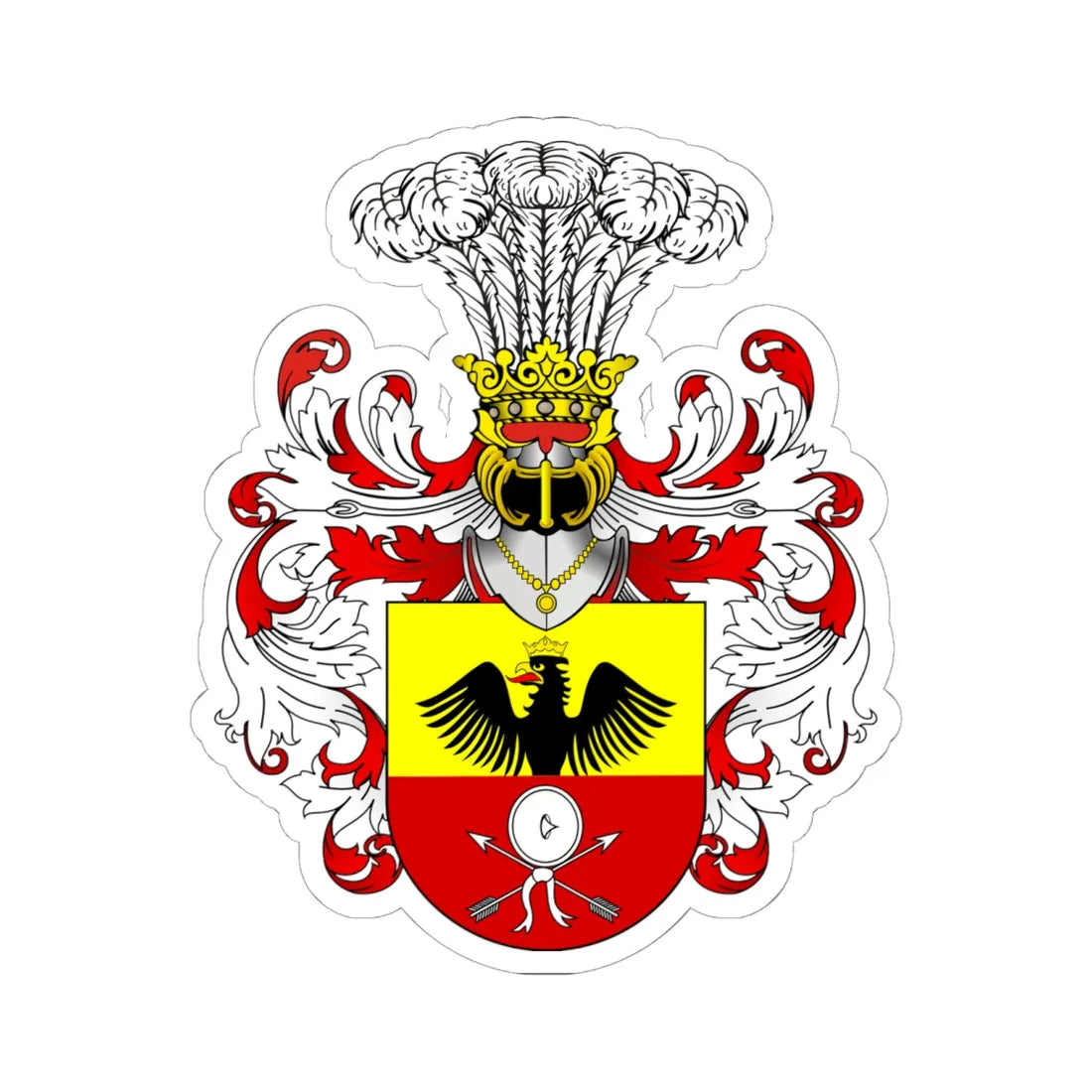 Bastian COA (Poland) (Coat of Arms) STICKER Vinyl Kiss-Cut Decal 6 Inch White - The Sticker Space