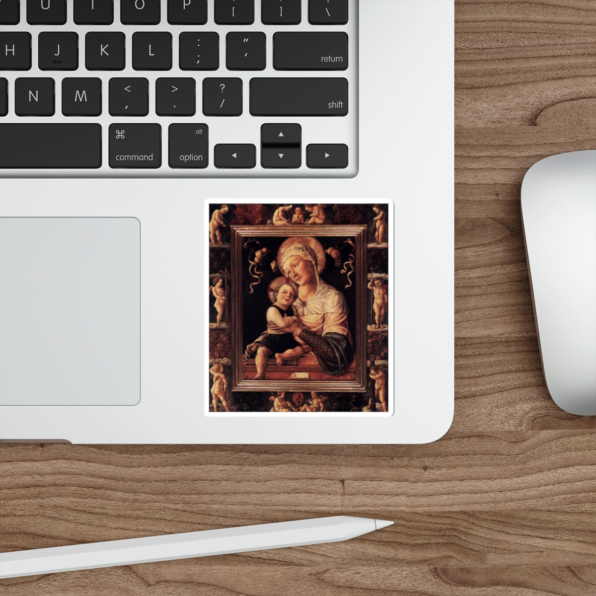 BASTIANI, Lazzaro - Madonna and Child in Painted Frame (Artwork) STICKER Vinyl Die-Cut Decal-The Sticker Space