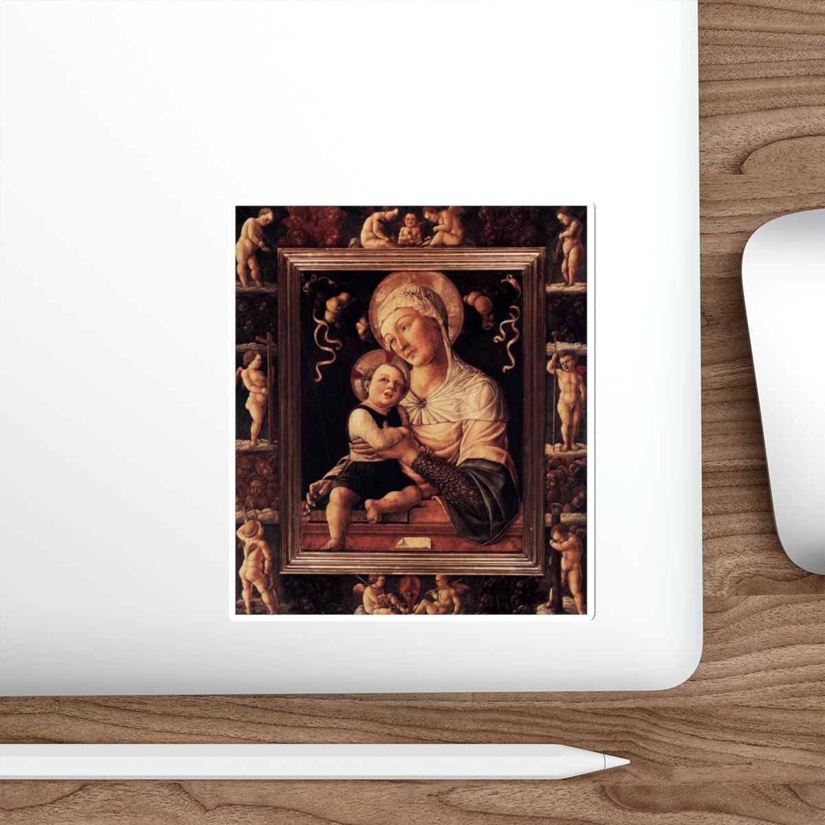 BASTIANI, Lazzaro - Madonna and Child in Painted Frame (Artwork) STICKER Vinyl Die-Cut Decal-The Sticker Space