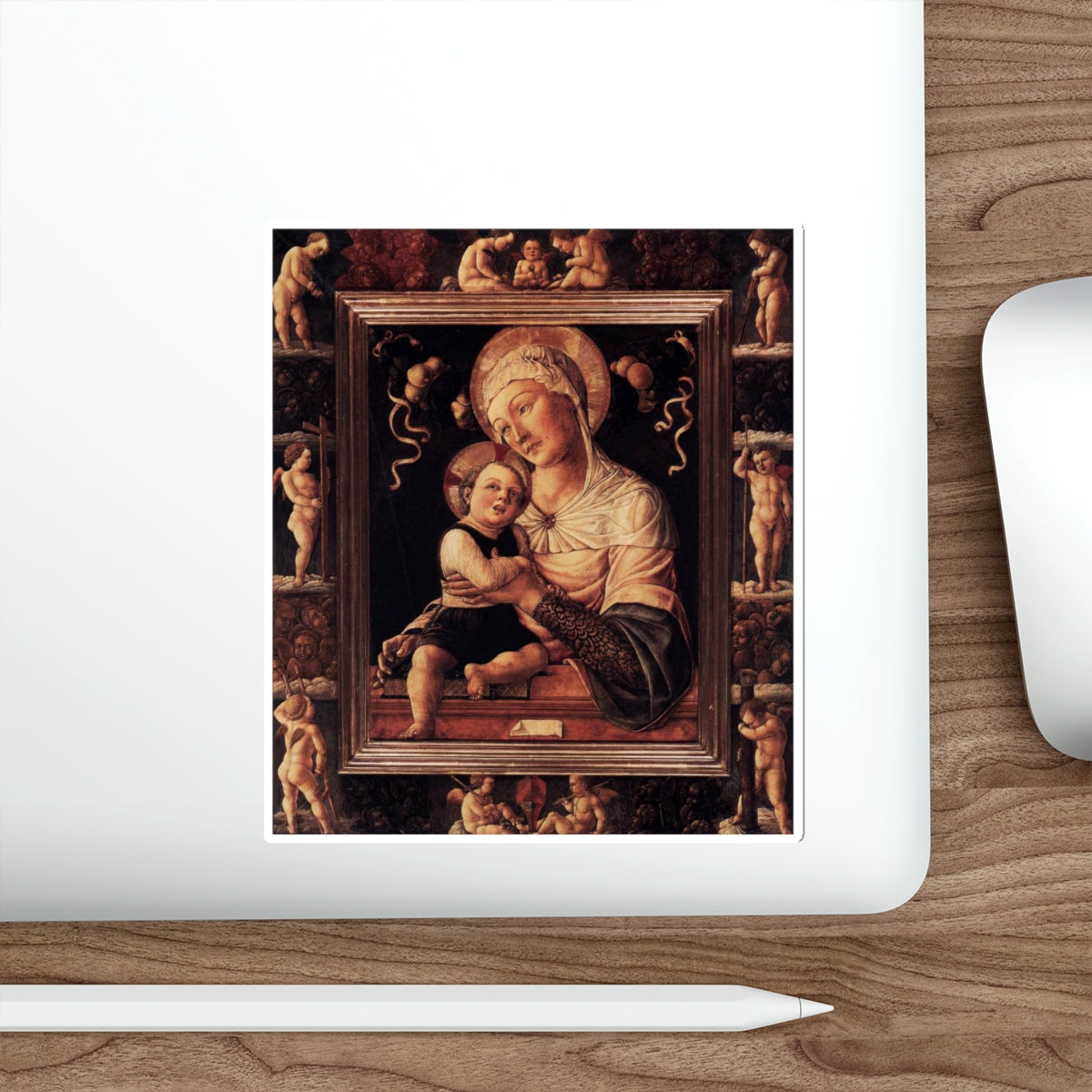 BASTIANI, Lazzaro - Madonna and Child in Painted Frame (Artwork) STICKER Vinyl Die-Cut Decal-The Sticker Space