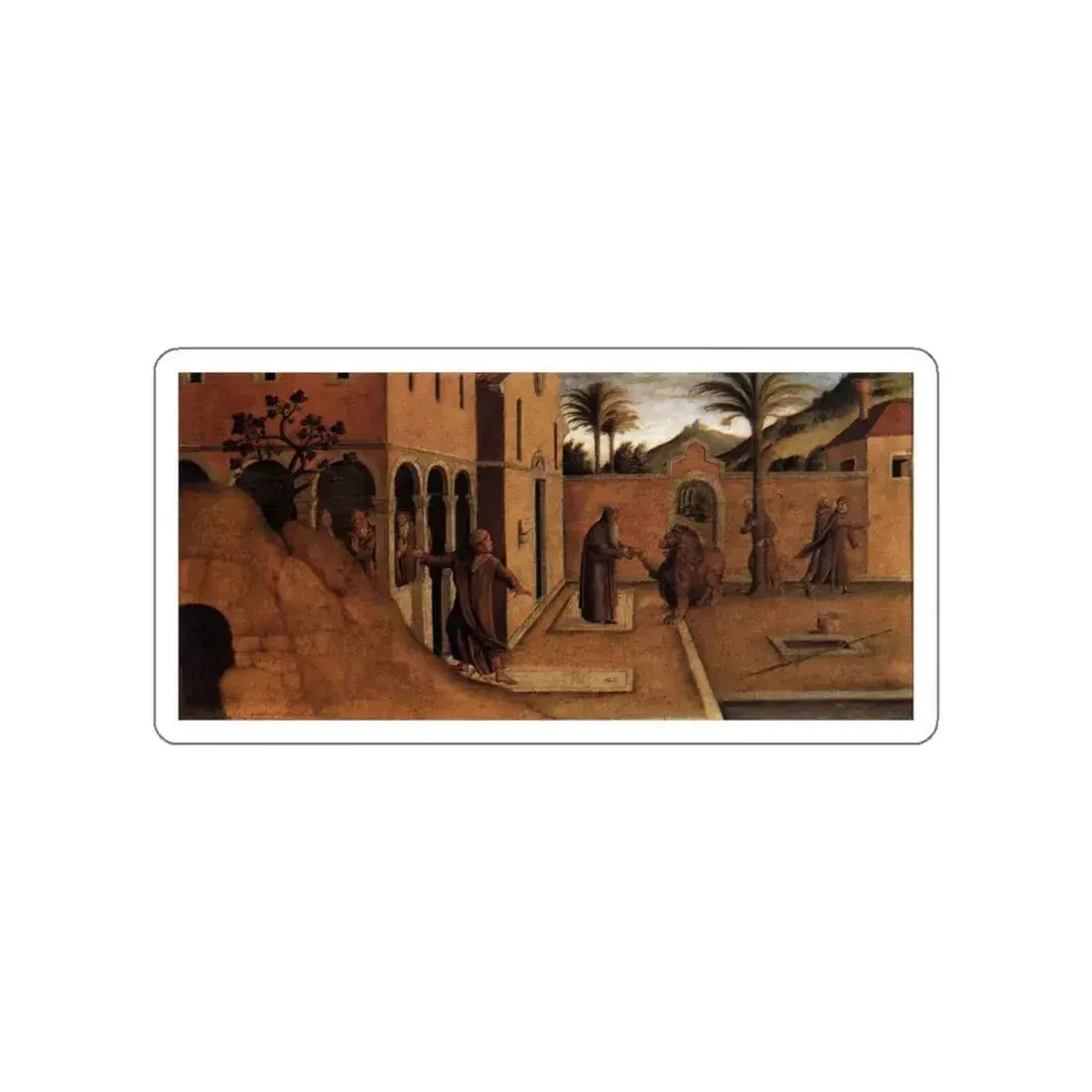 BASTIANI, Lazzaro - St Jerome Bringing the Lion to the Convent (Artwork) STICKER Vinyl Die-Cut Decal White Die-Cut 5 Inch - The Sticker Space