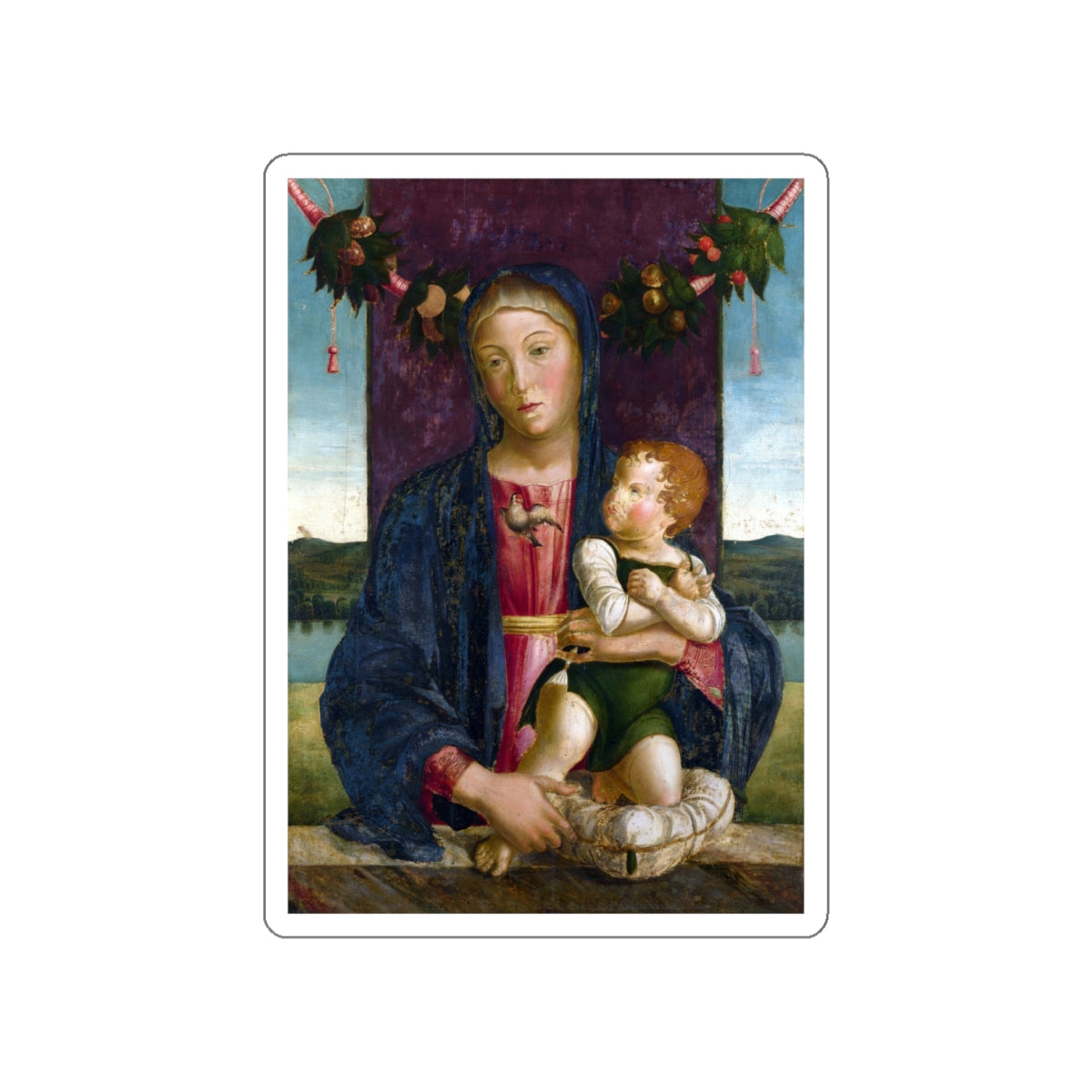 BASTIANI, Lazzaro - The Virgin and Child (Artwork) STICKER Vinyl Die-Cut Decal-White-The Sticker Space