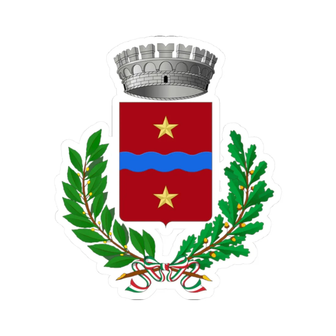 Bastida Pancarana-Stemma (Italy) (Coat of Arms) STICKER Vinyl Kiss-Cut Decal 2 Inch White - The Sticker Space