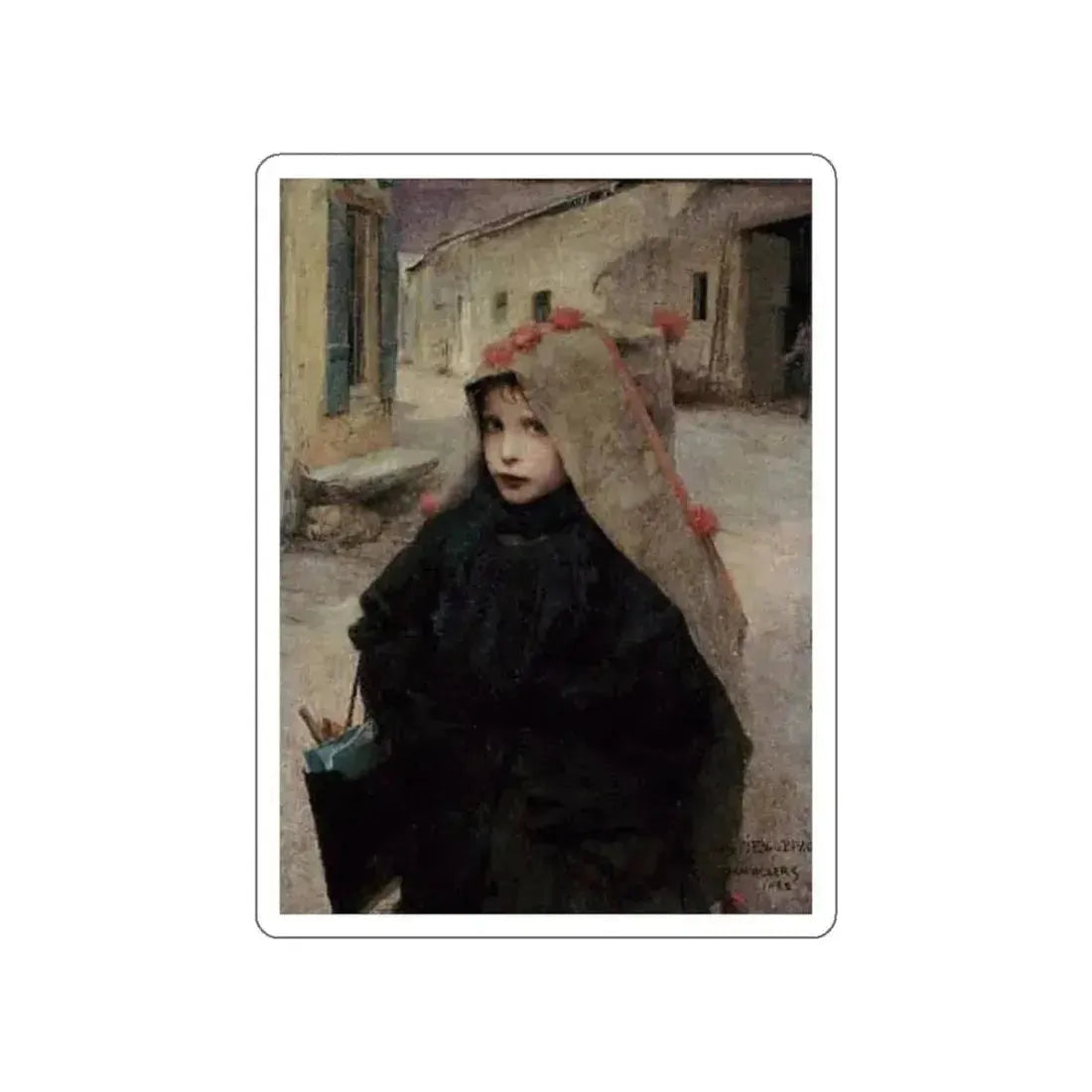 Bastien-Lepage , Jules - Going to School (Artwork) STICKER Vinyl Die-Cut Decal White Die-Cut 4 Inch - The Sticker Space