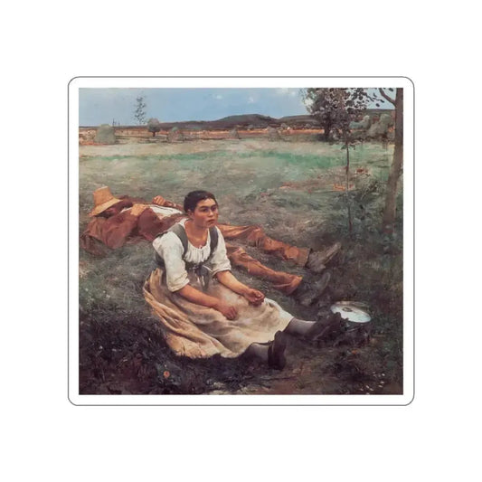 Bastien-Lepage , Jules - Les Foins (Artwork) STICKER Vinyl Die-Cut Decal White Die-Cut 2 Inch - The Sticker Space