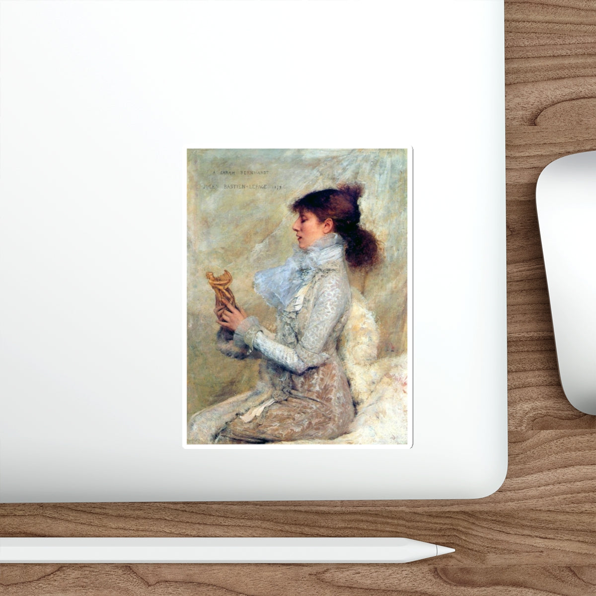 Bastien-Lepage , Jules - Portrait of Sarah Bernhardt (Artwork) STICKER Vinyl Die-Cut Decal-The Sticker Space