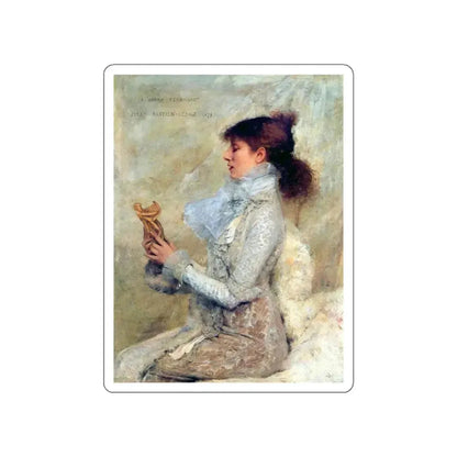 Bastien-Lepage , Jules - Portrait of Sarah Bernhardt (Artwork) STICKER Vinyl Die-Cut Decal White Die-Cut 4 Inch - The Sticker Space