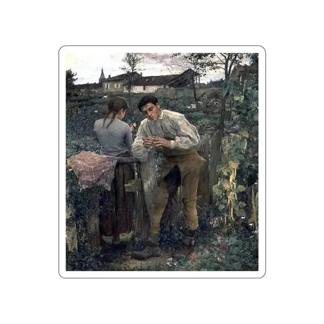 Bastien-Lepage , Jules - rural love (Artwork) STICKER Vinyl Die-Cut Decal White Die-Cut 3 Inch - The Sticker Space