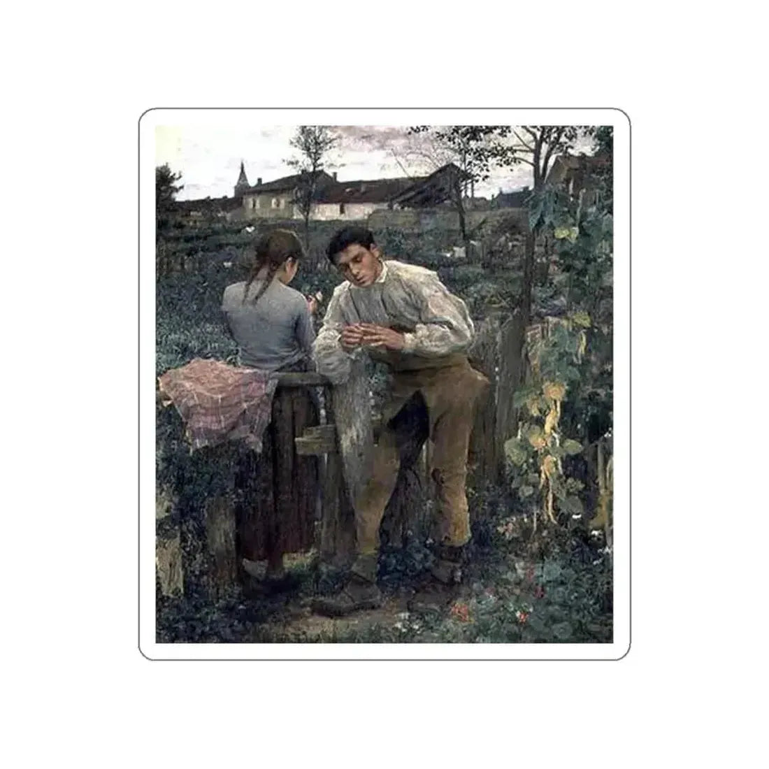 Bastien-Lepage , Jules - rural love (Artwork) STICKER Vinyl Die-Cut Decal White Die-Cut 4 Inch - The Sticker Space