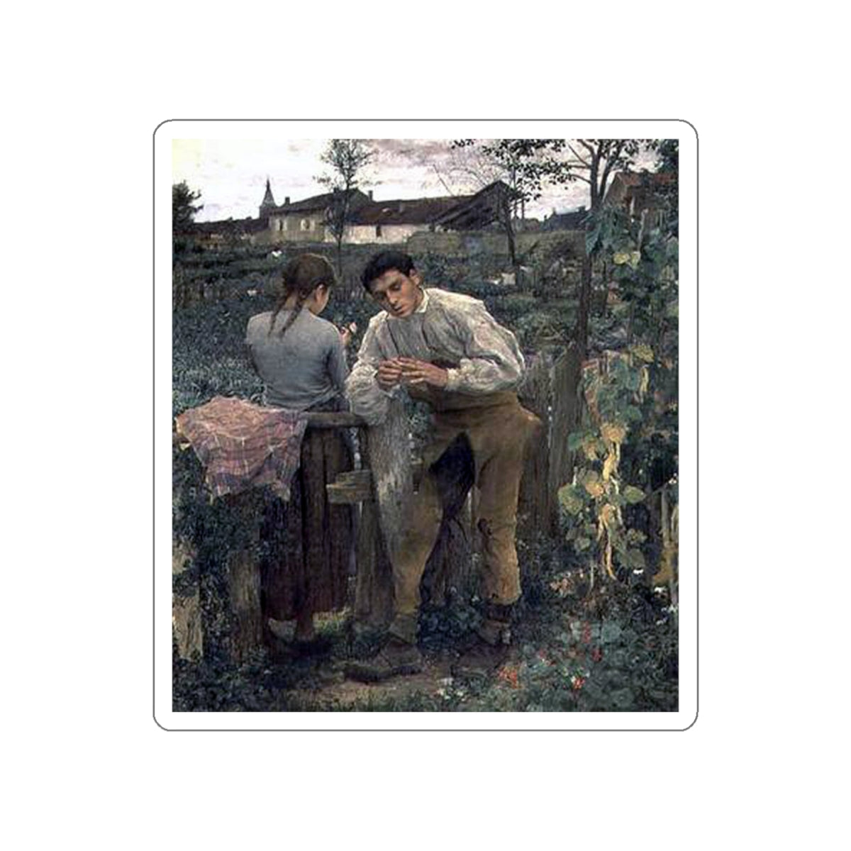 Bastien-Lepage , Jules - rural love (Artwork) STICKER Vinyl Die-Cut Decal-White-The Sticker Space