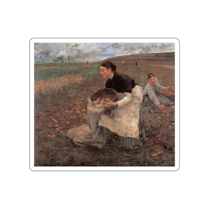 Bastien-Lepage , Jules - Saison d-Octobre Recolte des pommes de terre (Artwork) STICKER Vinyl Die-Cut Decal White Die-Cut 4 Inch - The Sticker Space